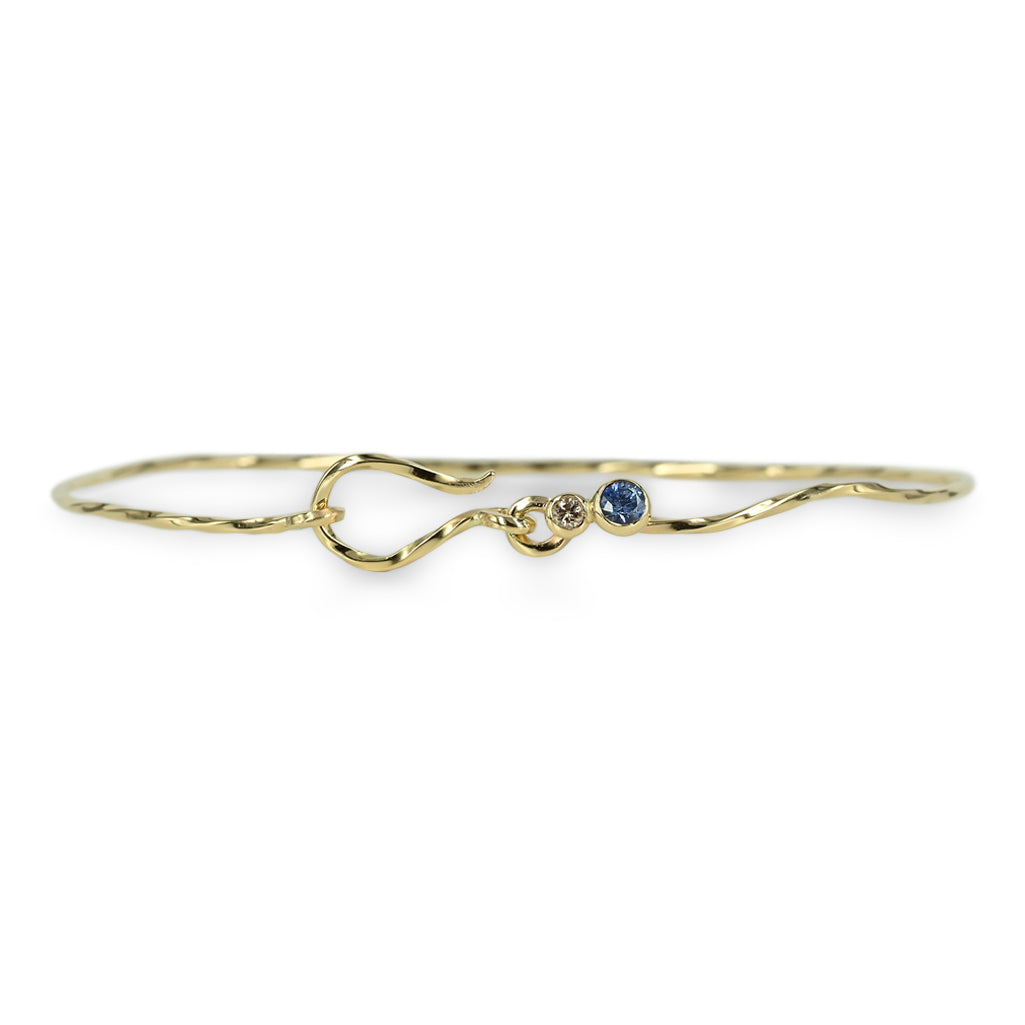 One of a Kind - Armring i 14 kt. guld & Blå safir
