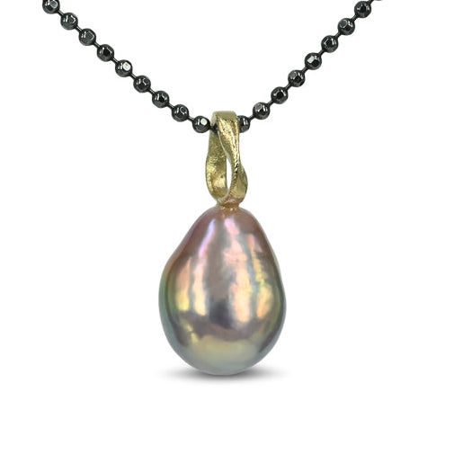 One of a kind -14 kt. Guld vedhæng med rosa ferskvandsperle