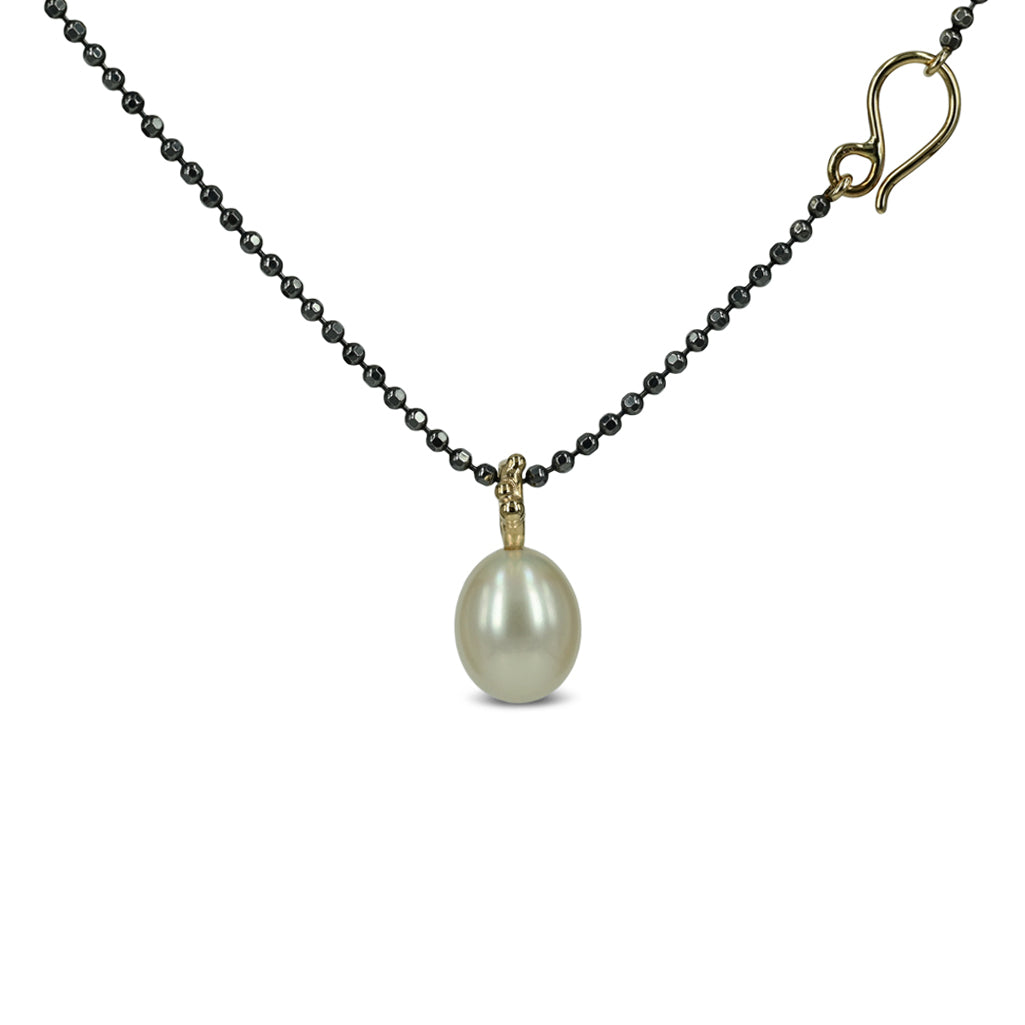 One of a kind - 14 kt. Guld vedhæng med hvid ferskvandsperle