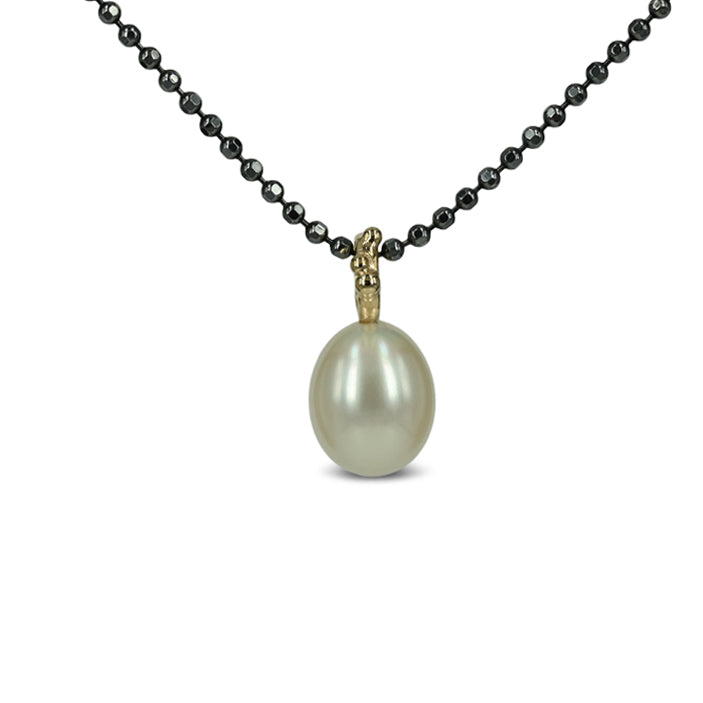 One of a kind - 14 kt. Guld vedhæng med hvid ferskvandsperle