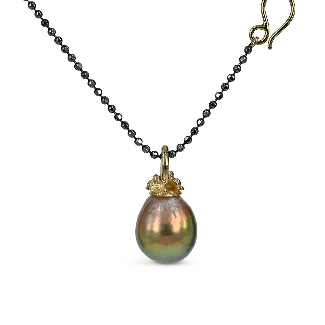 One of a kind - 14 kt. Guld vedhæng med rosa Ferskvandsperle