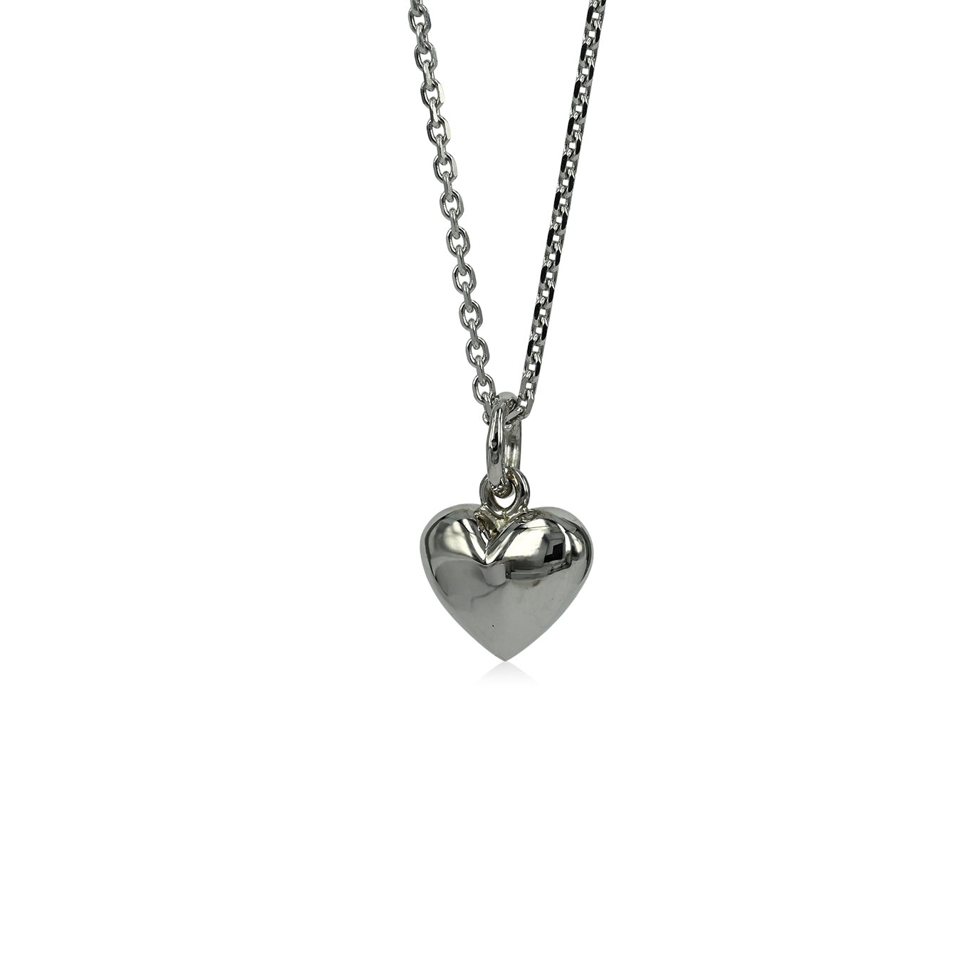 Love - 14 kt. Hvidgulds hjerte med diamant