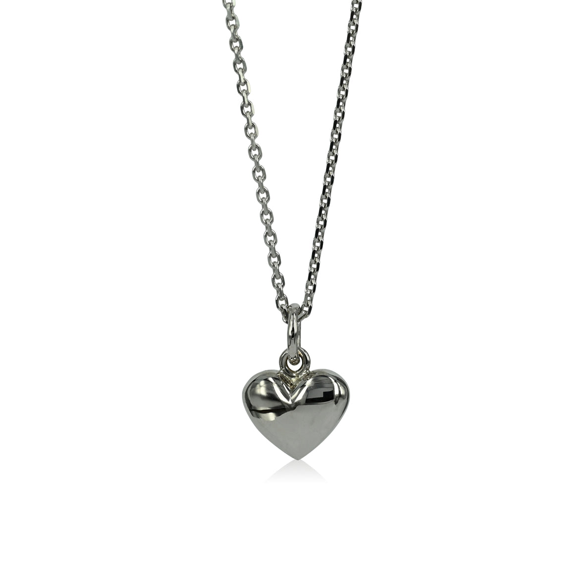 Love - 14 kt. Hvidgulds hjerte med diamant