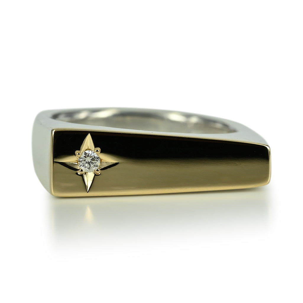 Smuk Signetring med diamant