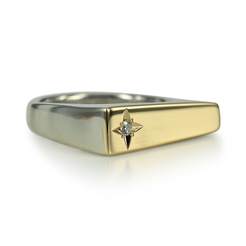 Smuk Signetring med diamant