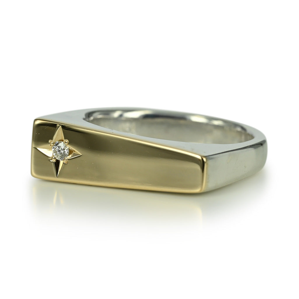 Smuk Signetring med diamant