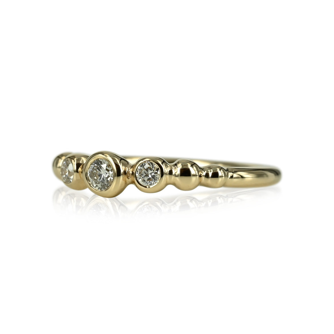 Bubbles - 14 kt kuglering med diamant