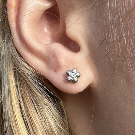 ForGetMeNot - 14 kt hvidguld øreringe