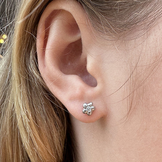 ForGetMeNot - 14 kt hvidguld øreringe