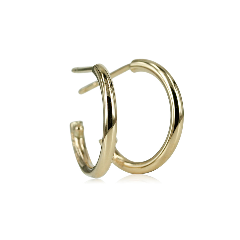 Mix & Match - 14 kt Guld Creol med diamant og hvid perle