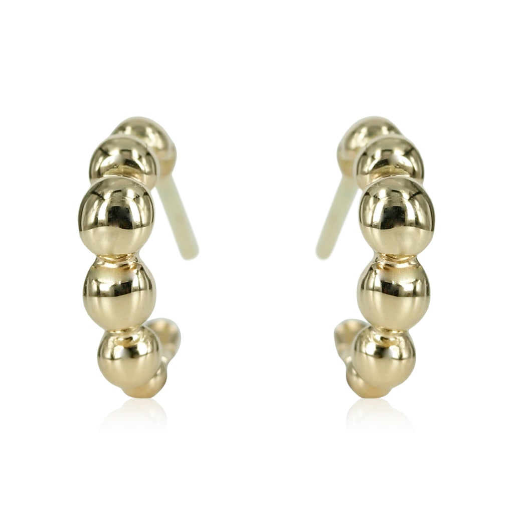 blank uden brill - Bubbles - Smukke 14 kt. guld Creoler med smukke kugler der sidder smukt og elegant i forløb. Creolerne kan vælges med og uden diamanter.