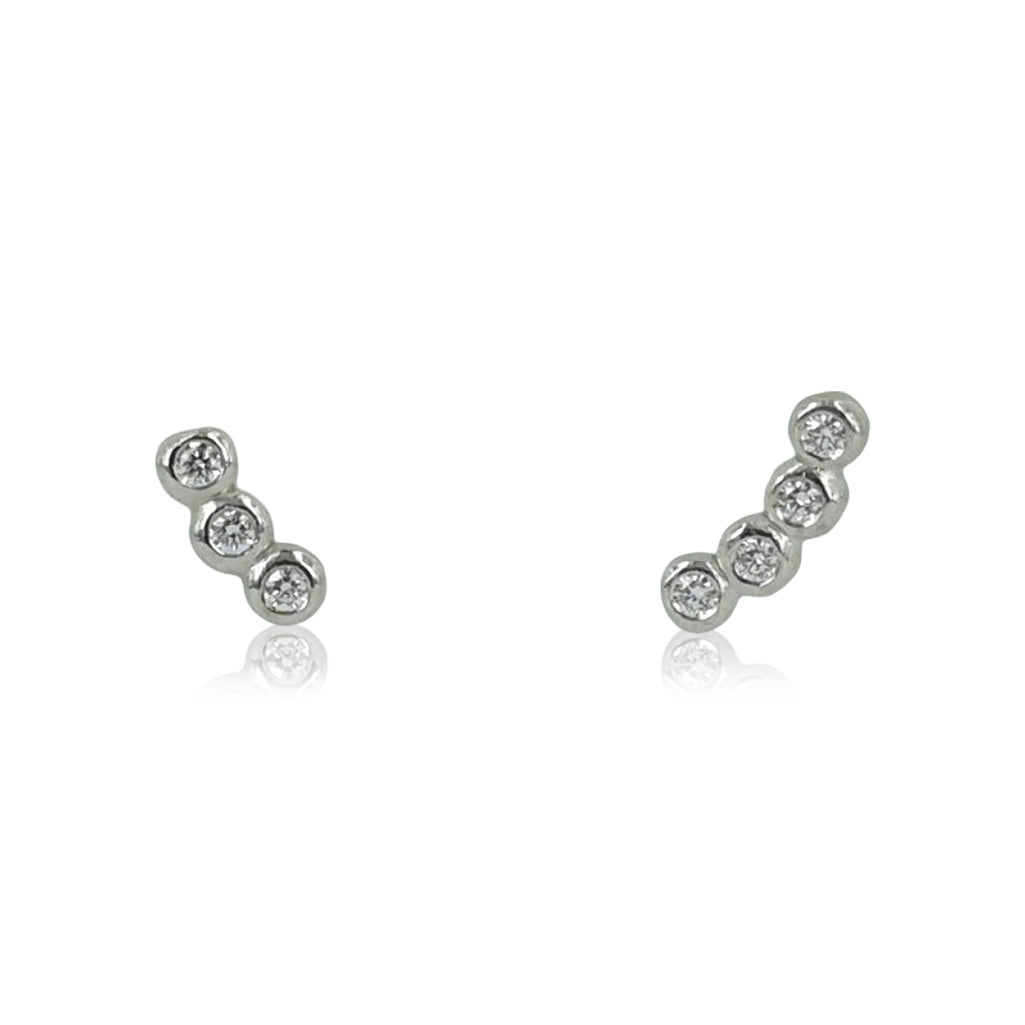 Bubbles - 14 kt. Hvidgulds Diamant øreringe isat 7 stk funklende diamanetr