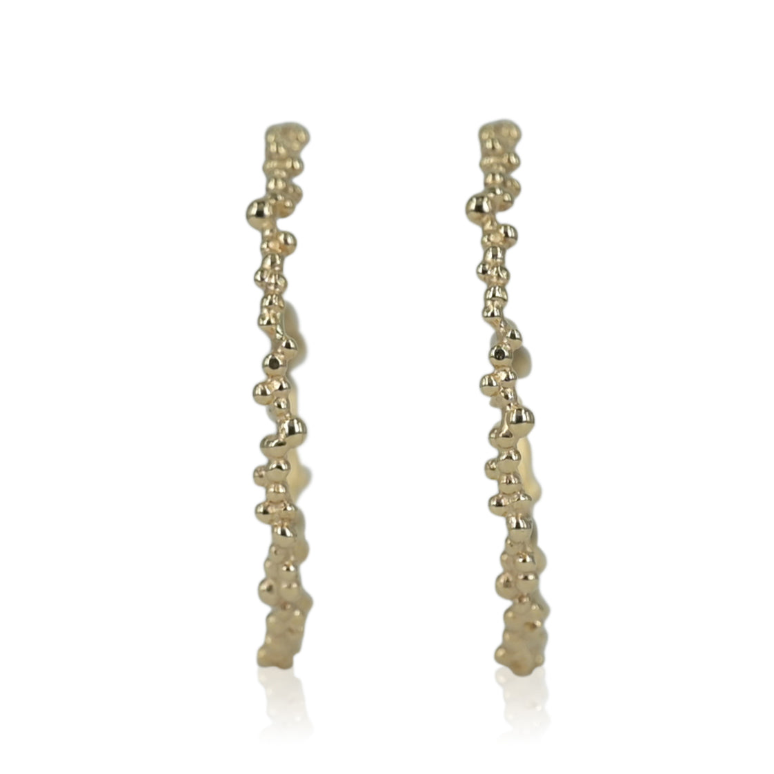 Bubble hoops øreringe i guld 40 mm. skabt af fine kugler - håndlavet