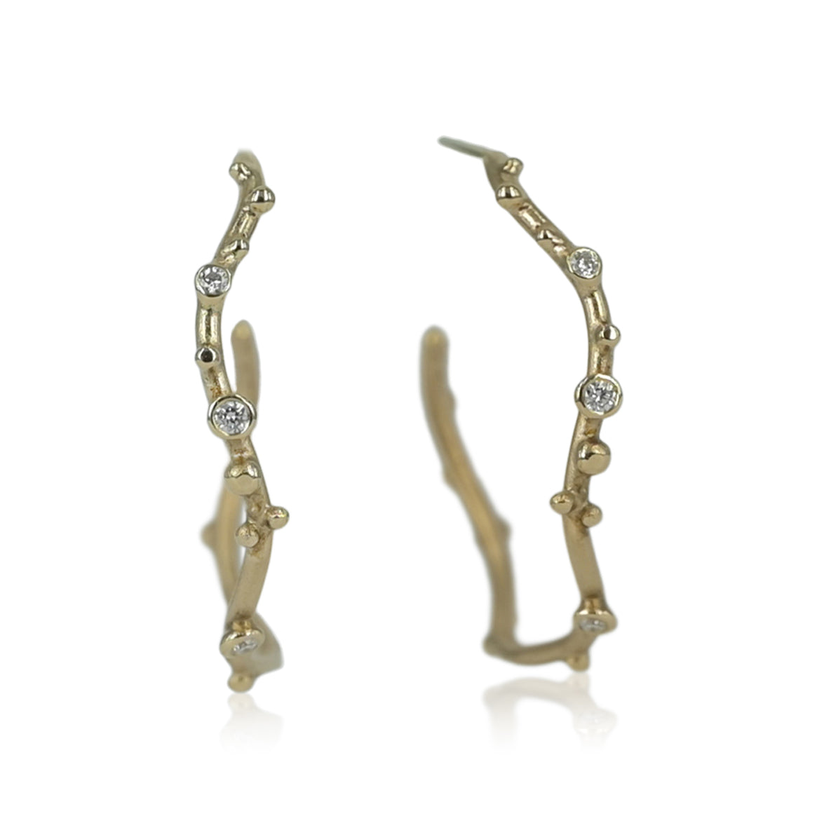  Infinity - 14 kt Guld creoler med diamanter