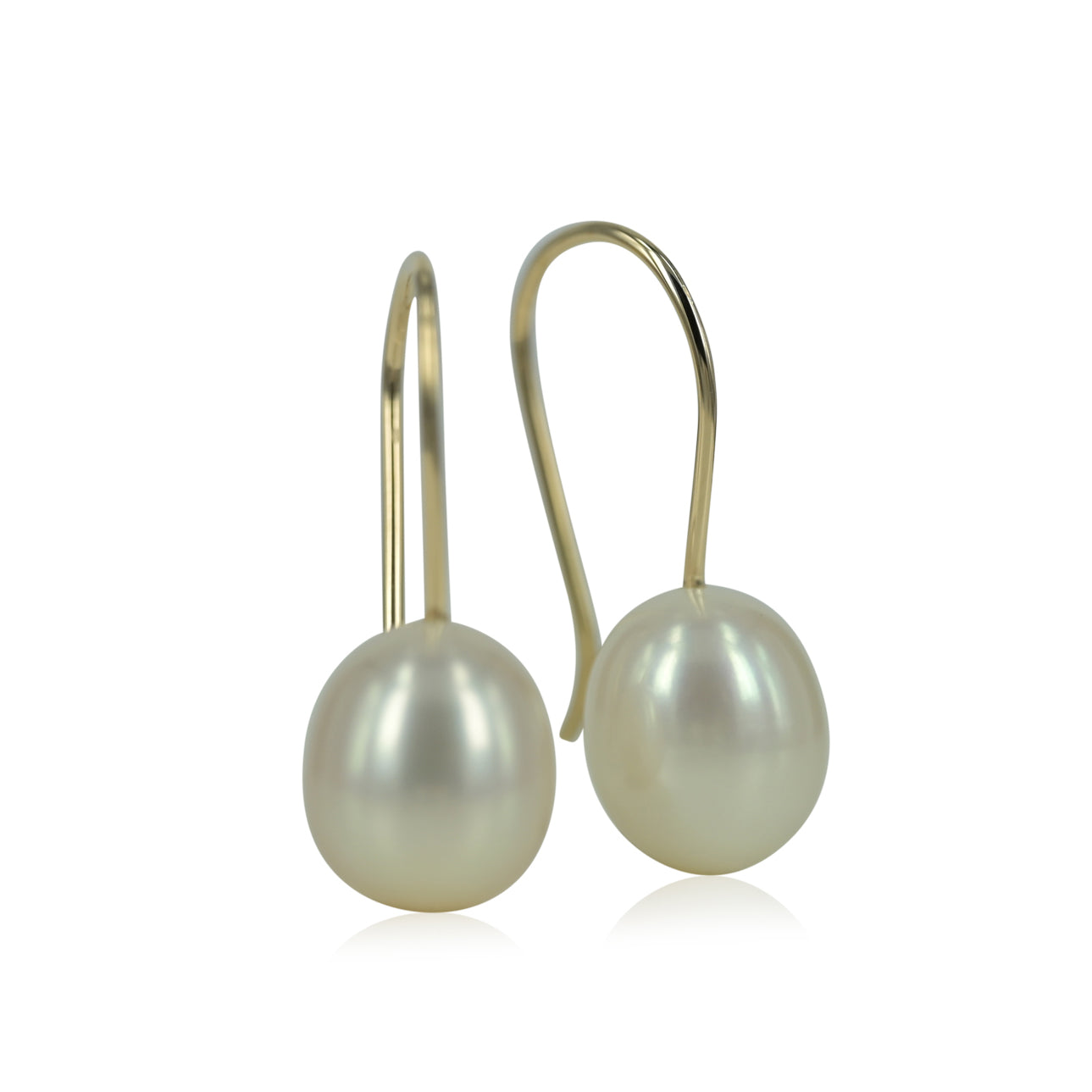 14 kt. Guld ørering med hvide perle