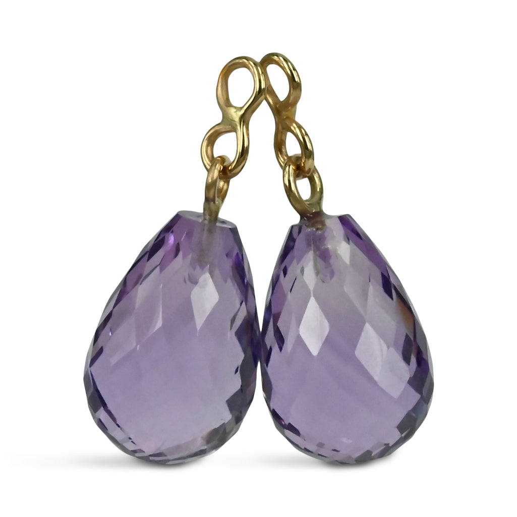 14 kt. Gulds drop - Ametyst