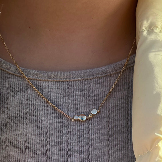 Kaskade - Guldkæde med 14 kt. guld & Diamant