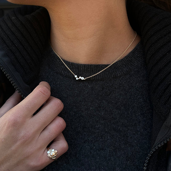 Kaskade - 14 kt. Guldring