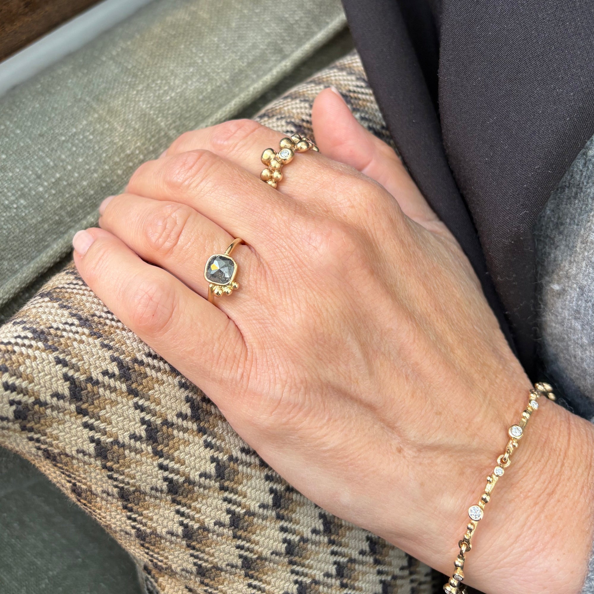 One of a kind - 14 kt. Guldring med diamant