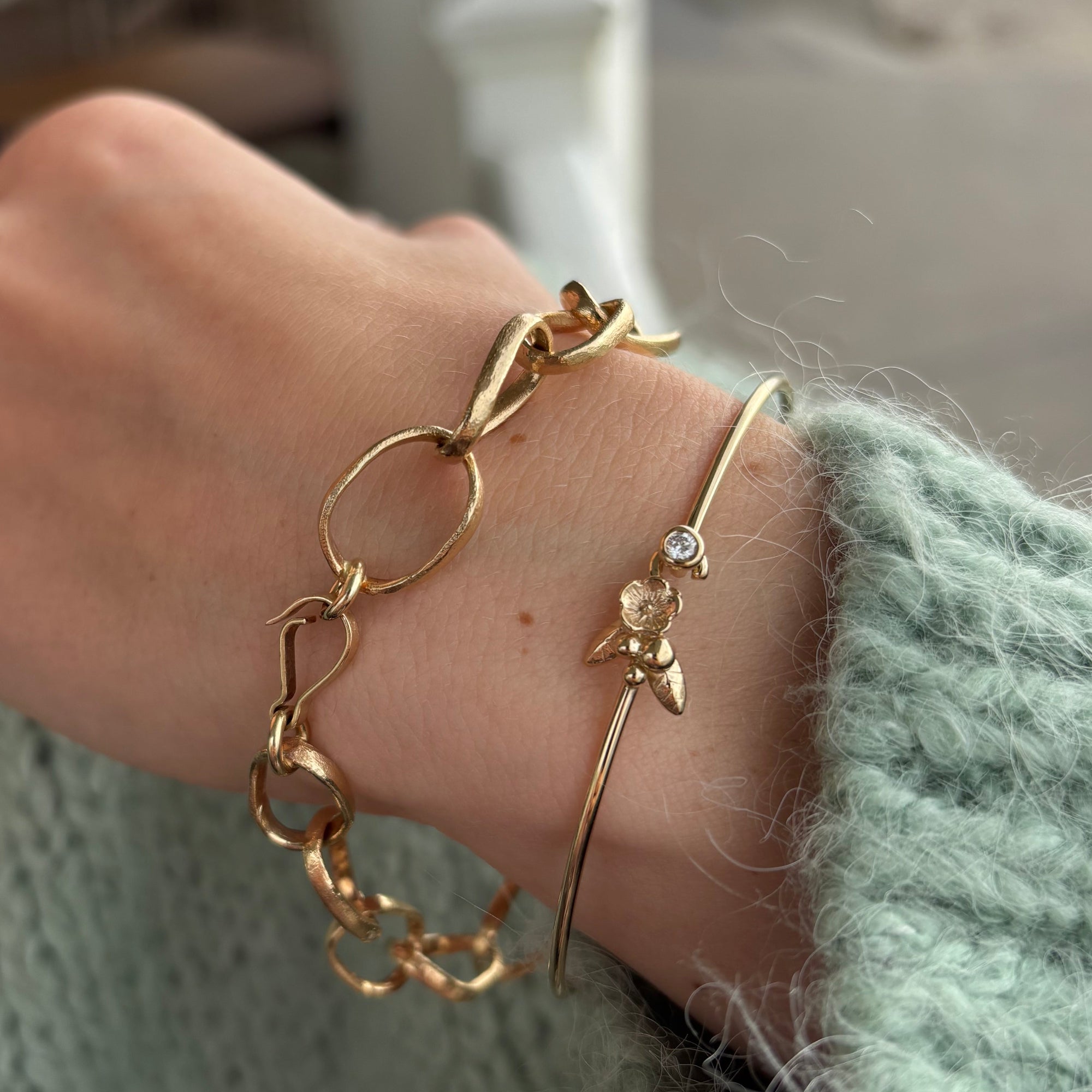 One of a kind - Armring i 14 kt. guld & Diamant