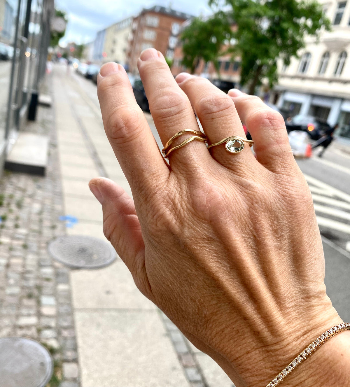 Silk - 14 kt ring med beryl