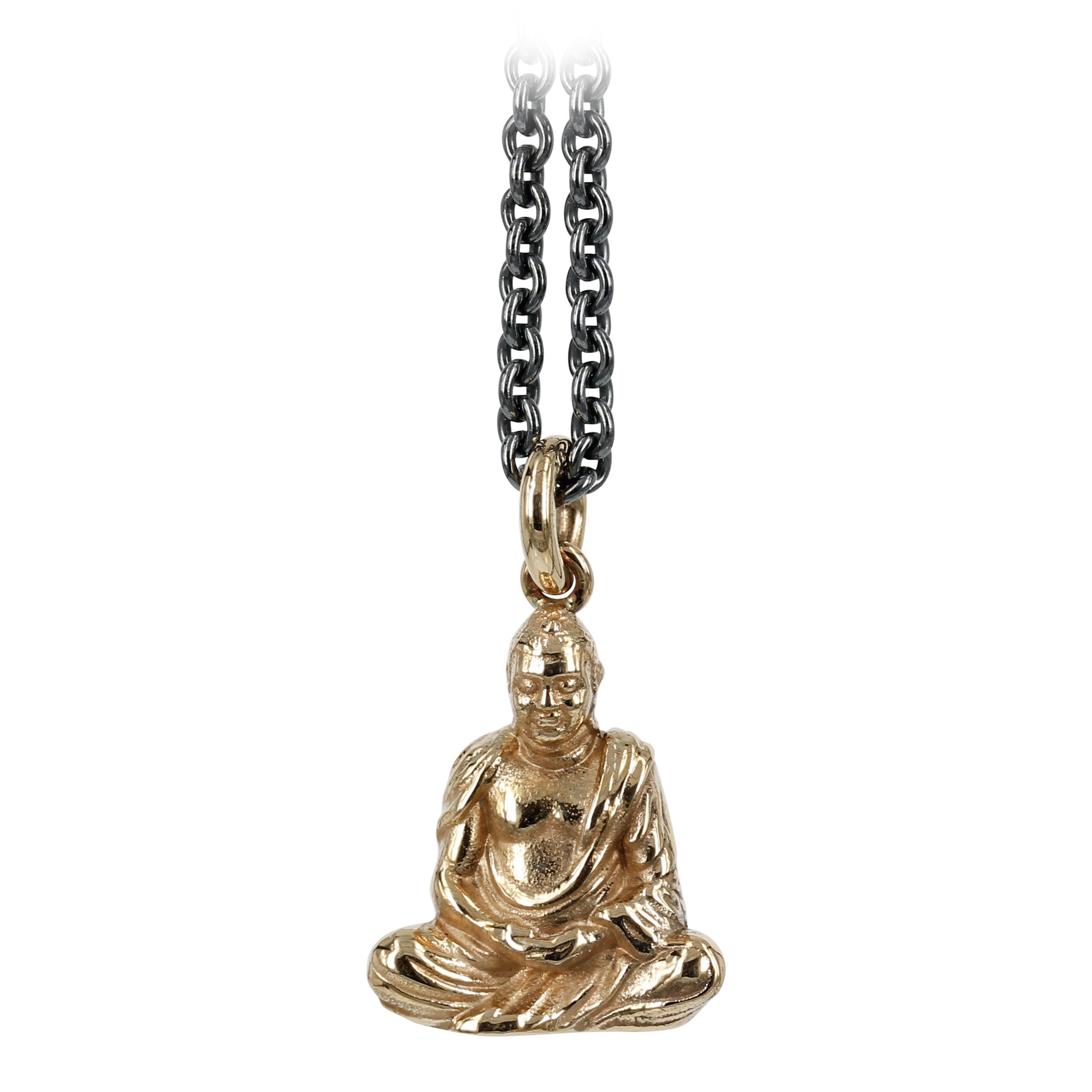 Believe - 14 kt. Love Buddha Kærligheds Buddha er skabt i 14 kt. massiv guld, den ligger tungt på halsen som din helt egen lykke amulet. Kærlighed, medfølelse, glæde og ligesind - de 4 kvaliteter hjertet bærer med sig, din kærligheds buddha vil hjælpe dig med at finde kærlighed i alle aspekter i livet - kærlighed til dig selv og til andre. Et lille smykke med stor betydning.