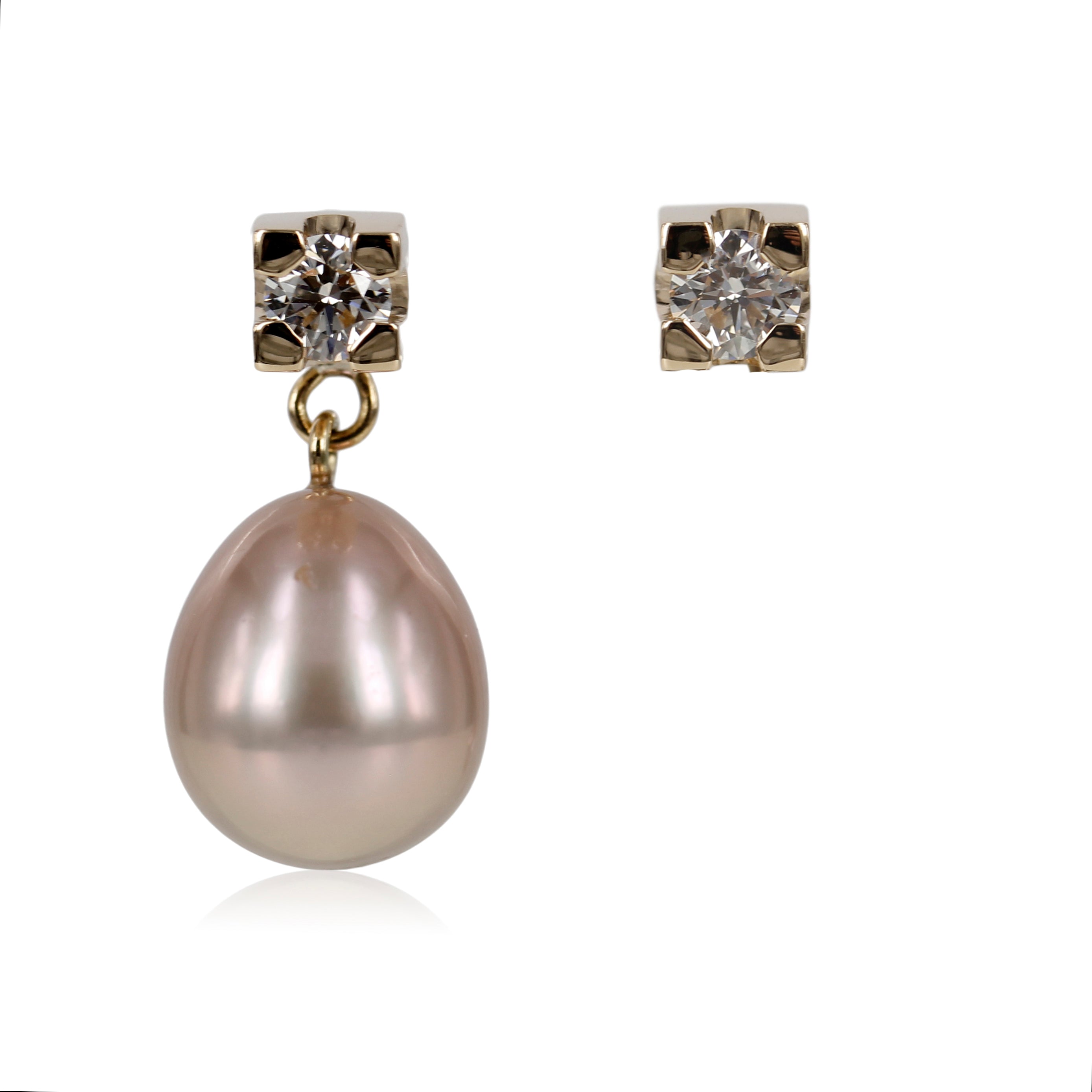 14 kt. Hvidgulds drops - Tahitiperler