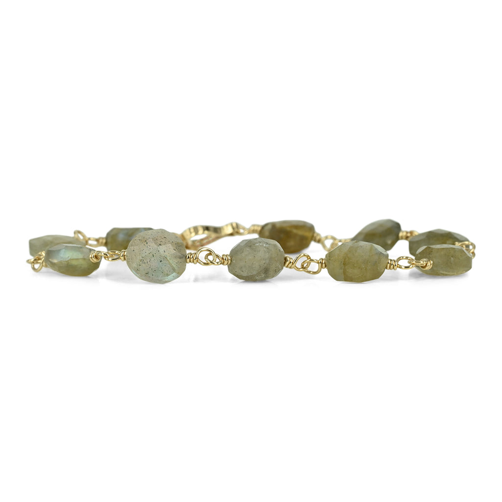 One of a kind - Eksklusivt armbånd med Labradorite - 14 kt. guld