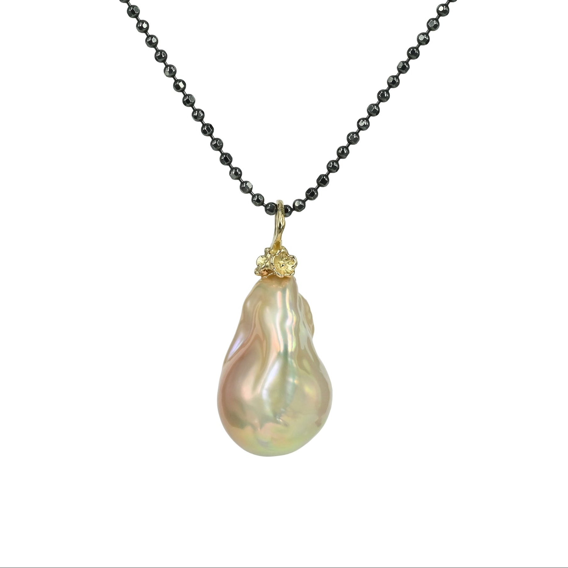 One of a kind - 14 kt. Guld vedhæng med rosa Ferskvandsperle