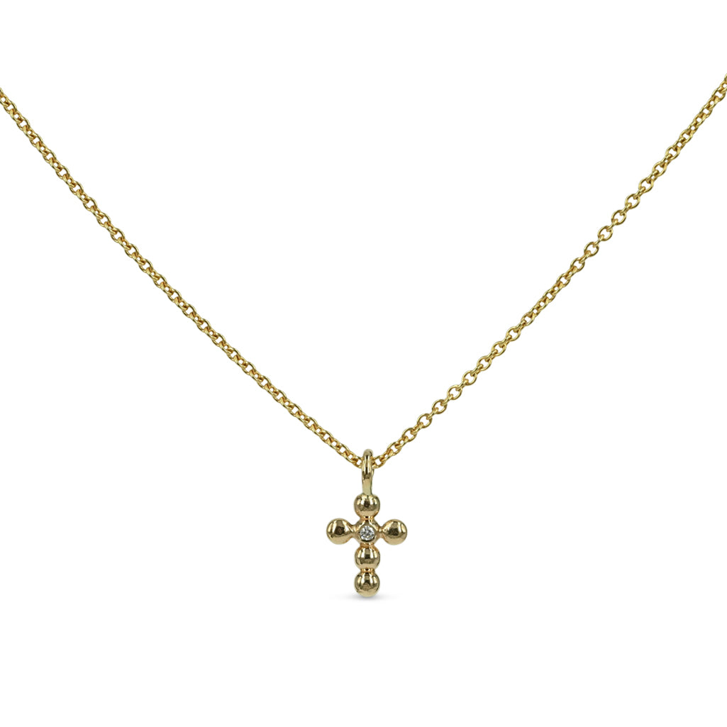 Believe - 14 kt guld kors med brillanter