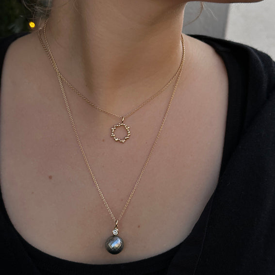 Bubbles - 14 kt. guld diamant vedhæng