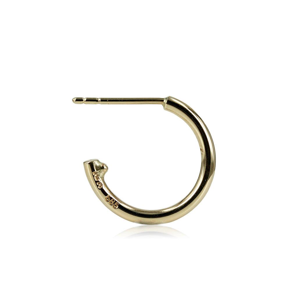 smuk 14 kt guld creol - øreringen kan kombineres med dråber af sten eller perler som vedhæng der hægtes på øreringen