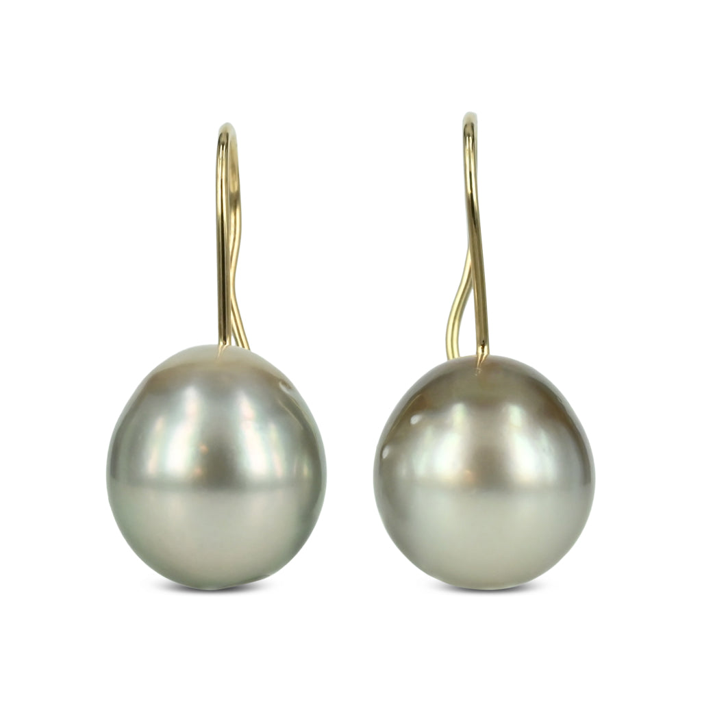 14 kt. øreringe med tahiti perler