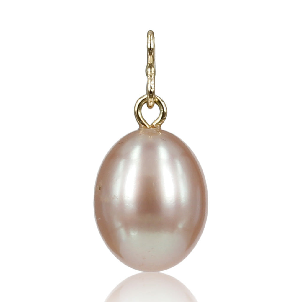 14 kt. Gulds drops - rosa ferskvandsperler