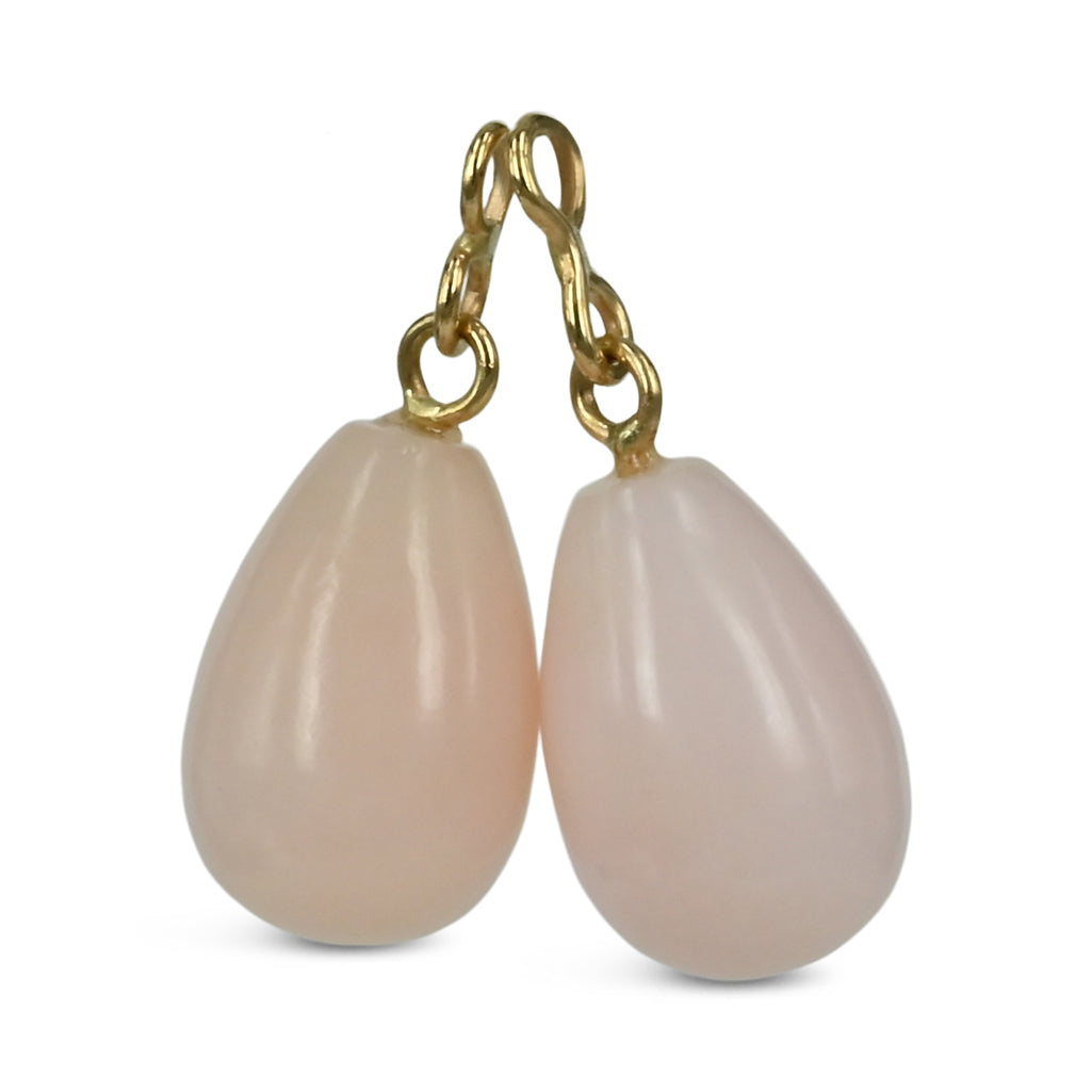 14 kt. Gulds drop - Pink Opal