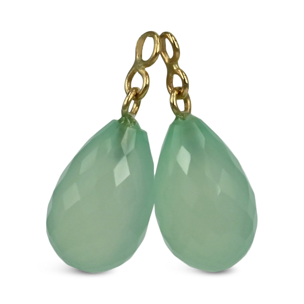 14 kt. Gulds drop - Mint Agat