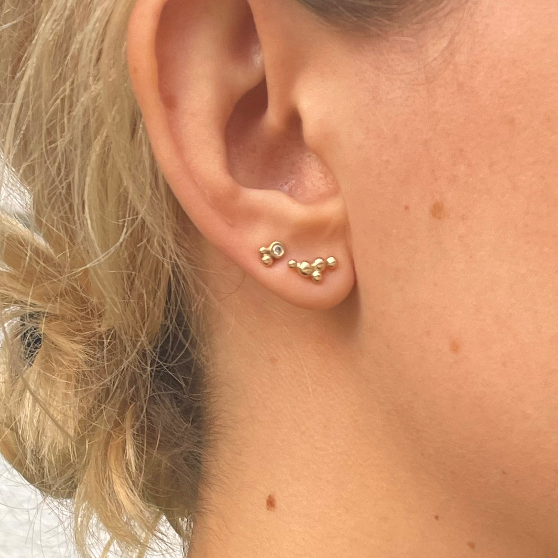 Bubbles - 14 kt. Guld øreringe