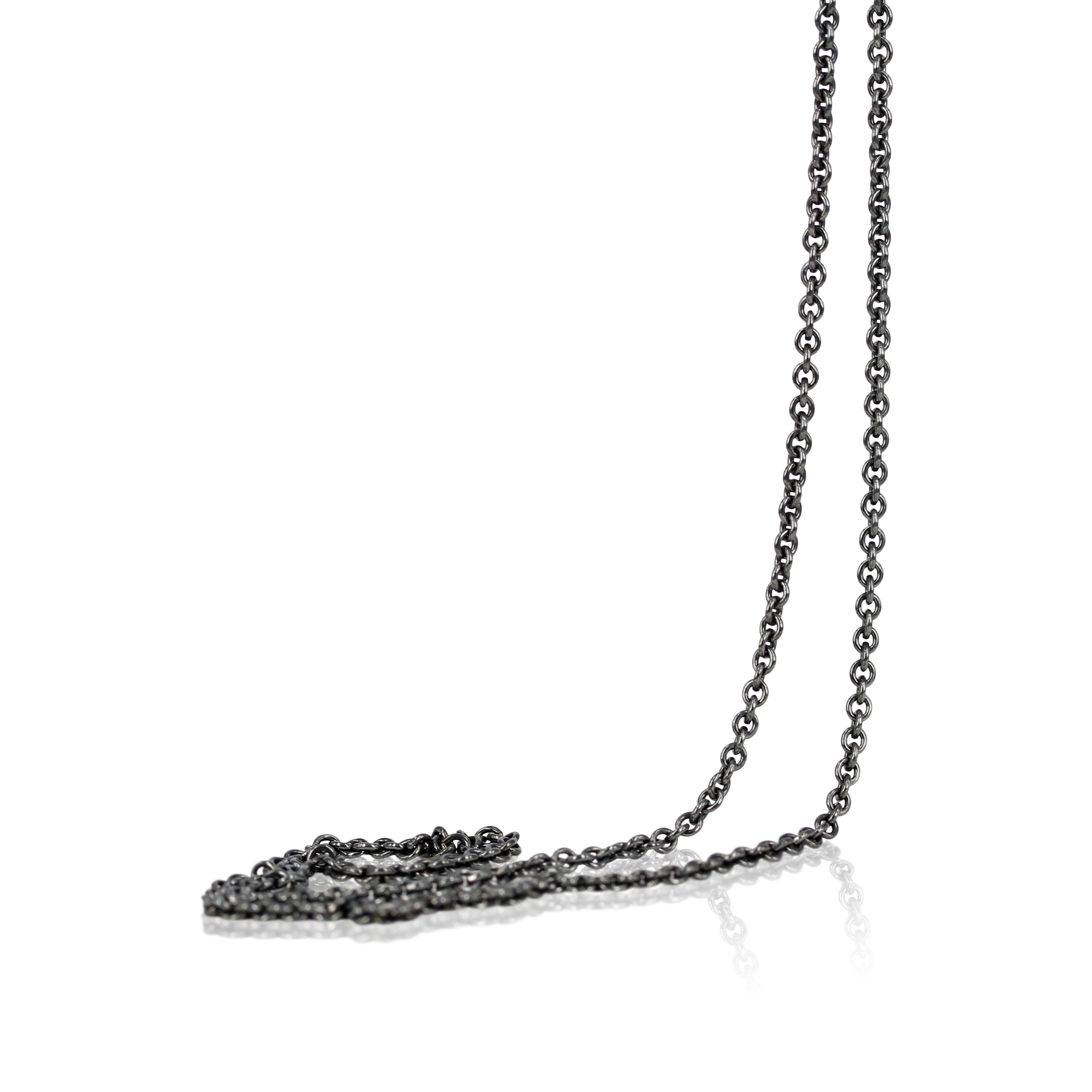 2. Sølv halskæde - rund ankerkæde  Smukke bløde buer kendetegner denne kæde, den er perfekt til alle mine vedhæng, jeg har valgt at have denne kæde i 2 forskellige tykkelser